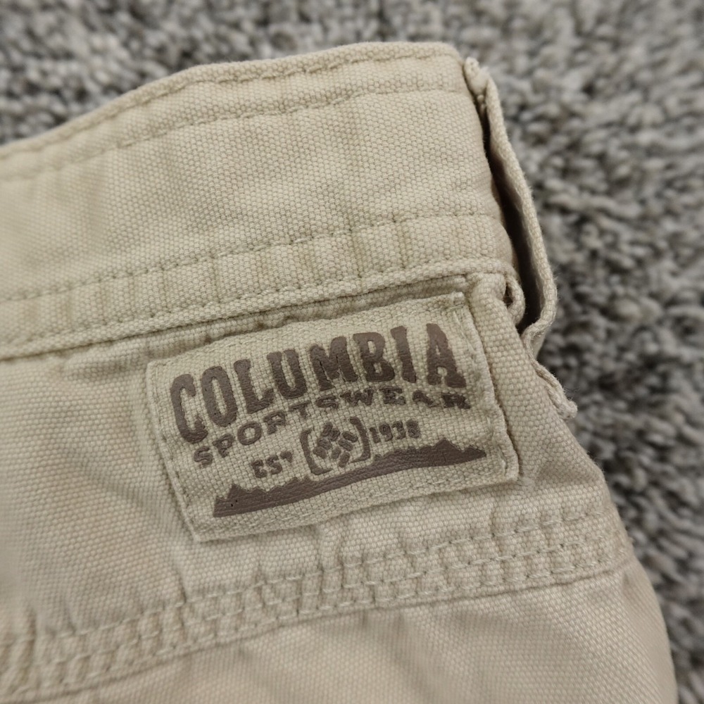 Columbia Pants Mens 40X30 Beige Tan Cargo Chino Omnishield Outdoor Hiking Trail - Picture 13 of 14